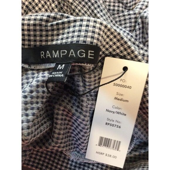 RAMPAGE Chekerd Skirt Medium Navy And White Rayon Spandex And polyester - Picture 4 of 4